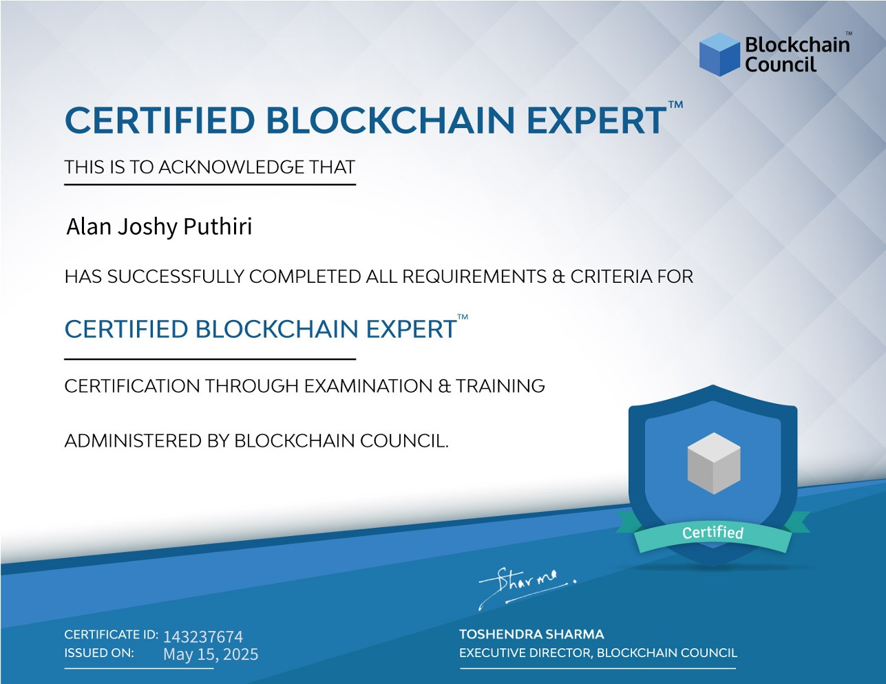 Certified Blockchain Expert™ — Blockchain Council