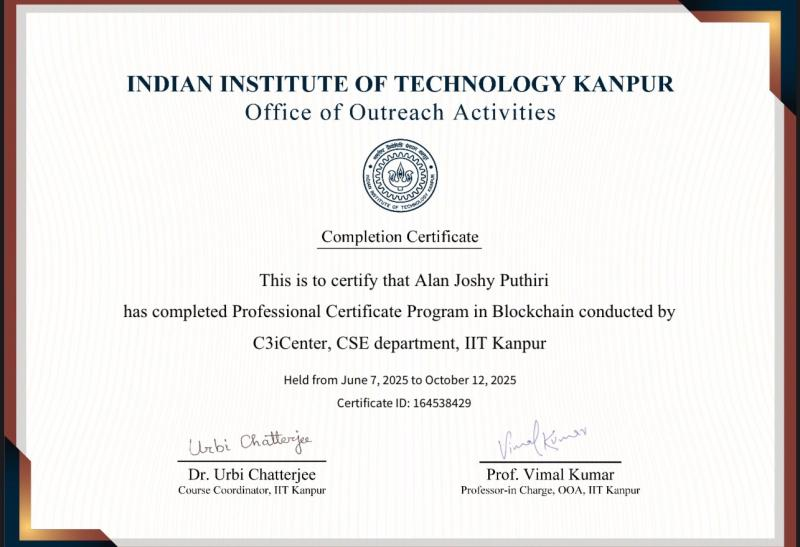 Professional Certificate Program in Blockchain — IIT Kanpur